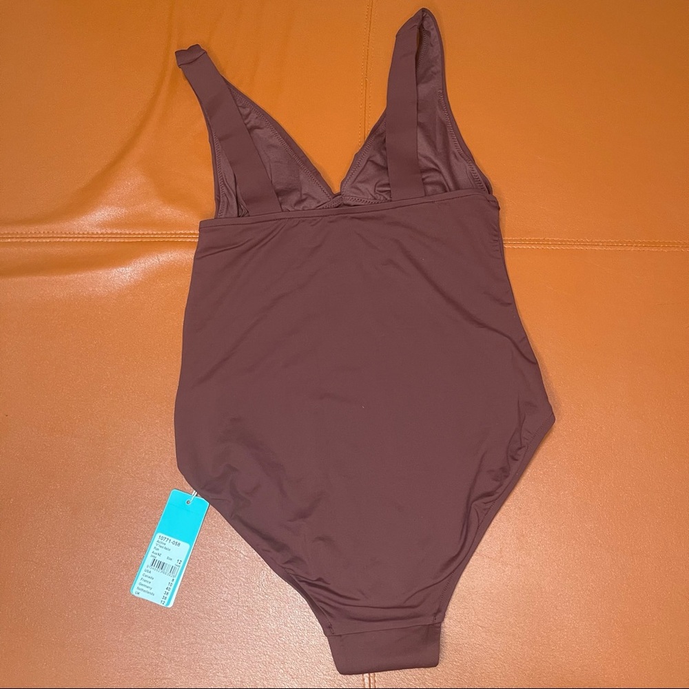Seafolly Australia One Piece V Neck Maillot Plum 8 - Picture 3 of 11